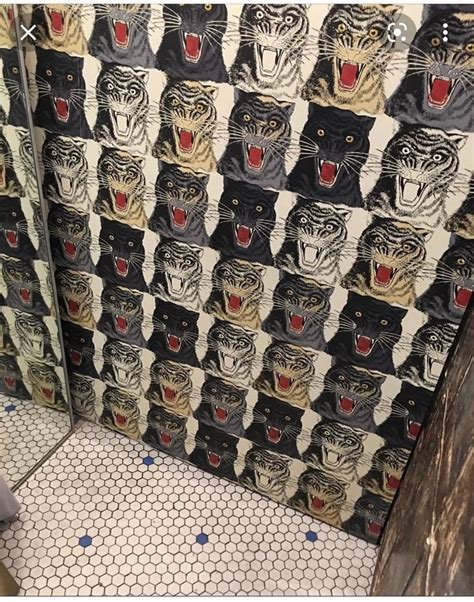 gucci tiger wallpaper bathroom|gucci tiger face print.